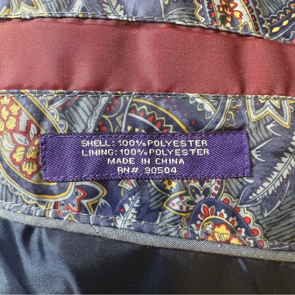 Alan Flusser Quilted Puffer Vest Burgundy Full Zip Lightweight - Picture 7 of 8